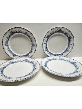 Bonn Blue Floral Dinner Plates Porcelain Vintage Germany Blue White Pottery 9.5"
